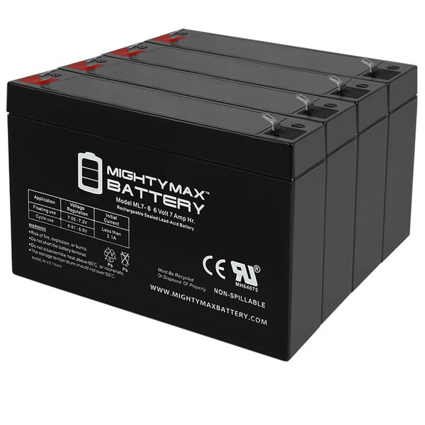 Mighty Max Battery 6V 7Ah SLA Replacement Battery for Philips ERC400 Base - 4PK MAX3984342 - main
